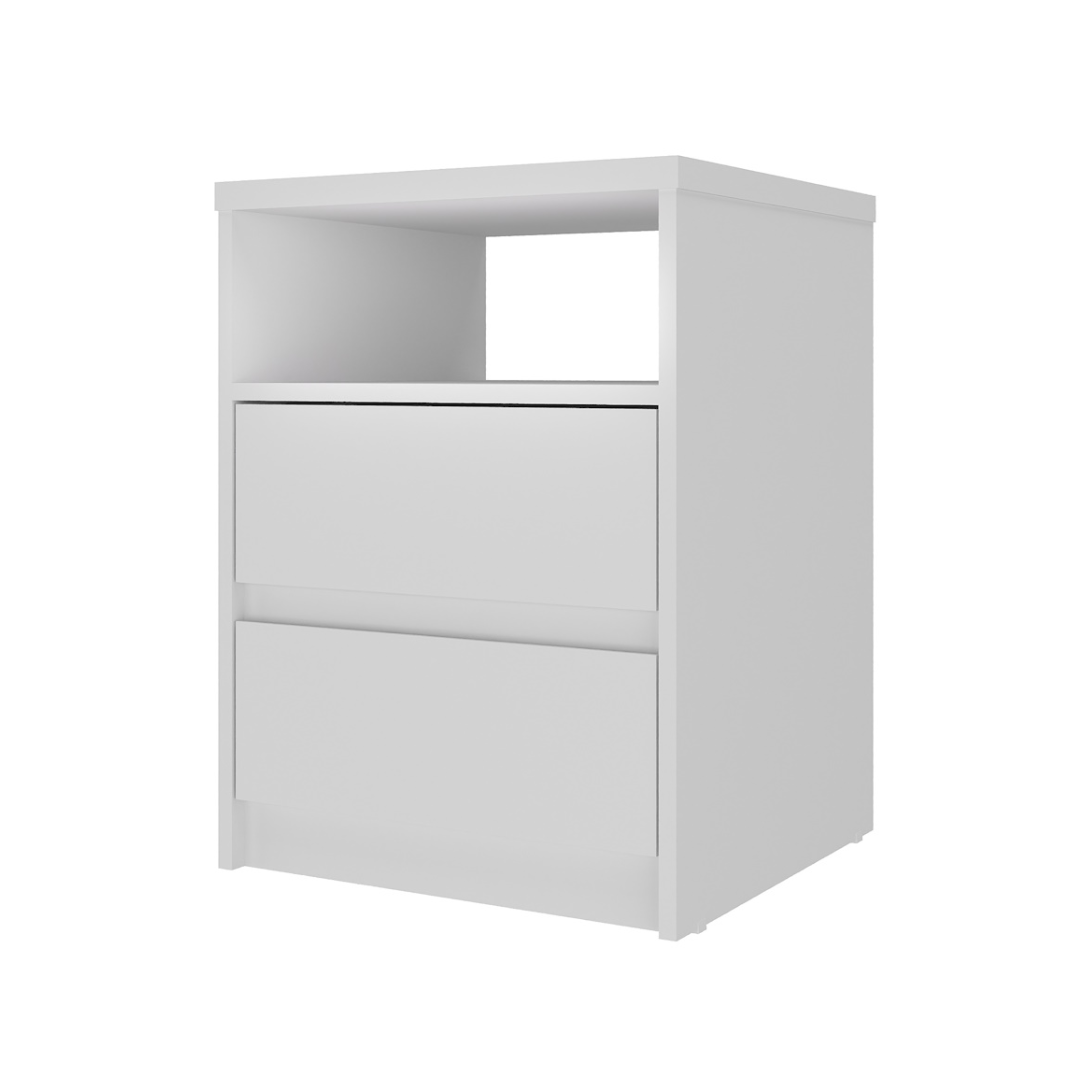 Mesa de Cabeceira Gales 100% MDF Mambel 2 Gavetas e 1 Nicho