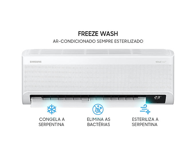 Ar-Condicionado Split Inverter Samsung WindFree Connect 18000 Btus Frio AR18BVFAAWKNAZ 220V