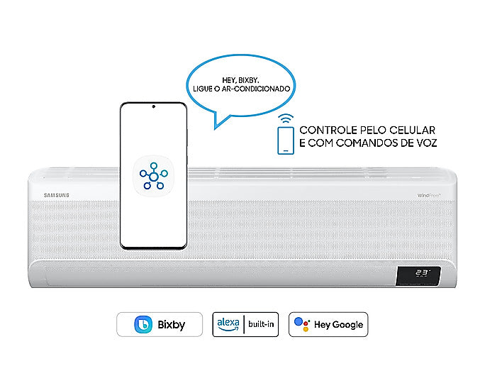 Ar-Condicionado Split Inverter Samsung WindFree Connect 18000 Btus Frio AR18BVFAAWKNAZ 220V