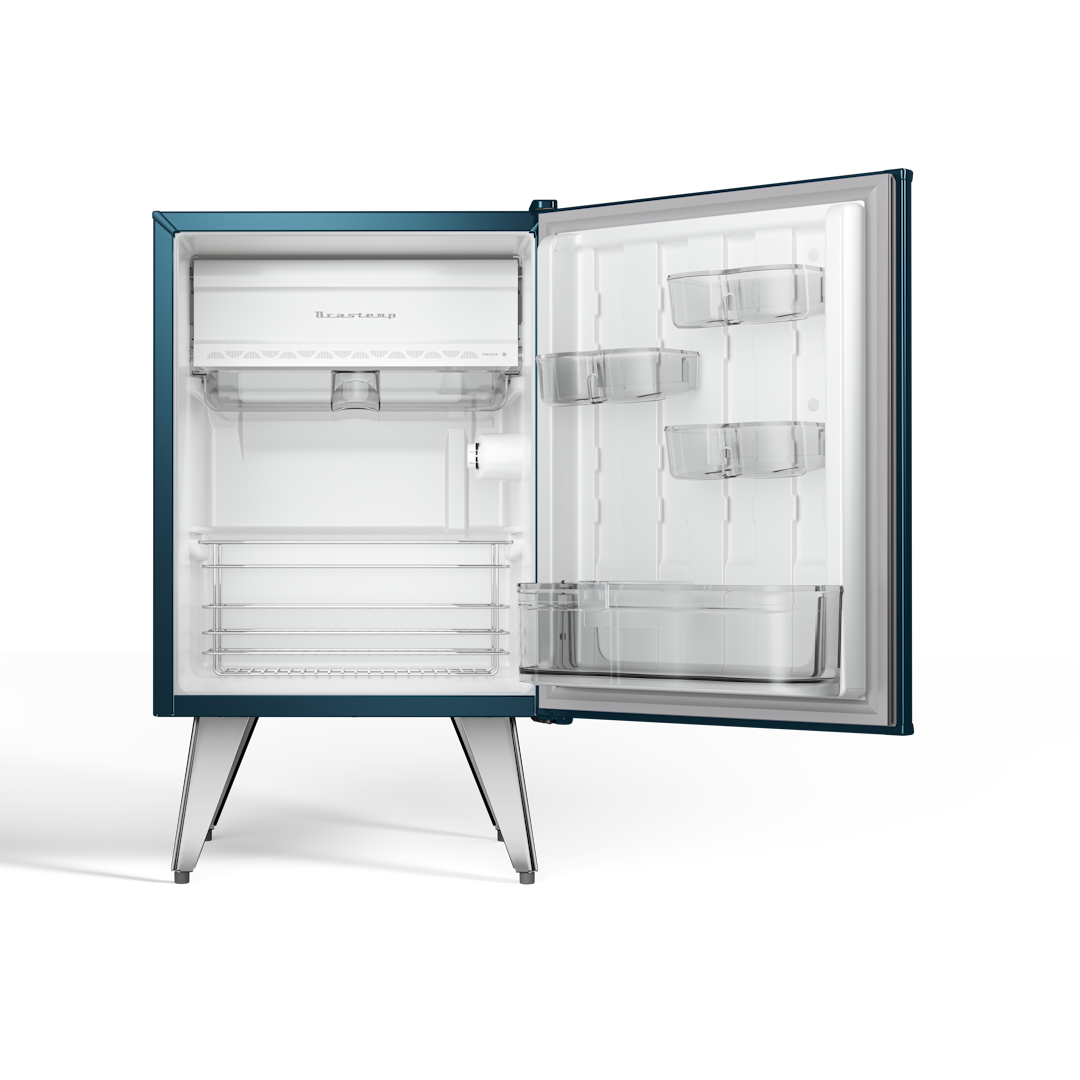 Frigobar Brastemp Retrô 76L BRA08HZ Azul Metálico 220V