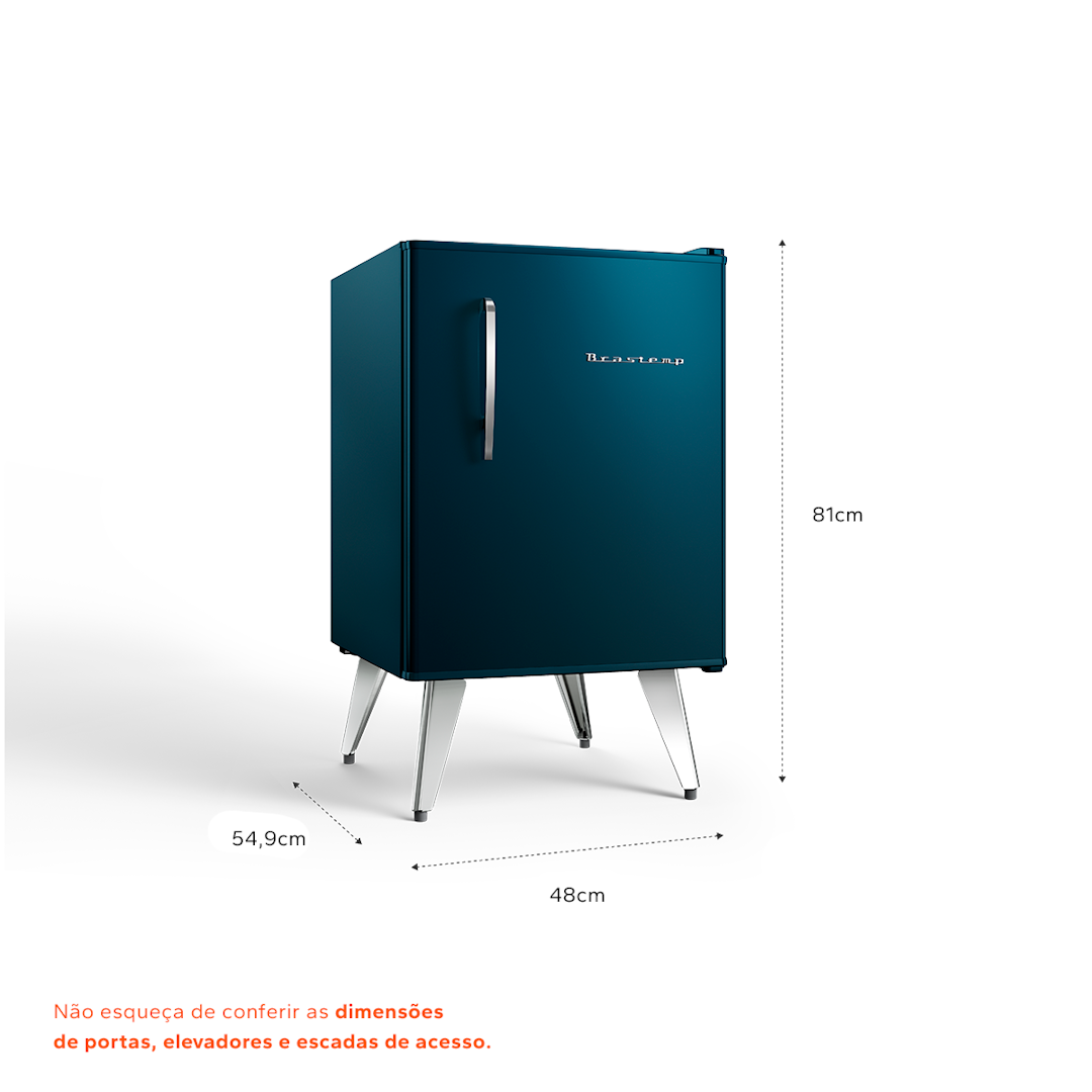 Frigobar Brastemp Retrô 76L BRA08HZ Azul Metálico 220V