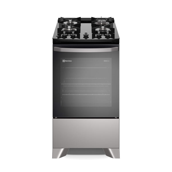 Fogão 4 Bocas Electrolux Efficient FE4GS com PerfectCook e Mesa de Vidro Prata Bivolt