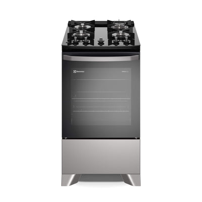 Fogão 4 Bocas Electrolux Efficient FE4GS com PerfectCook e Mesa de Vidro Prata Bivolt