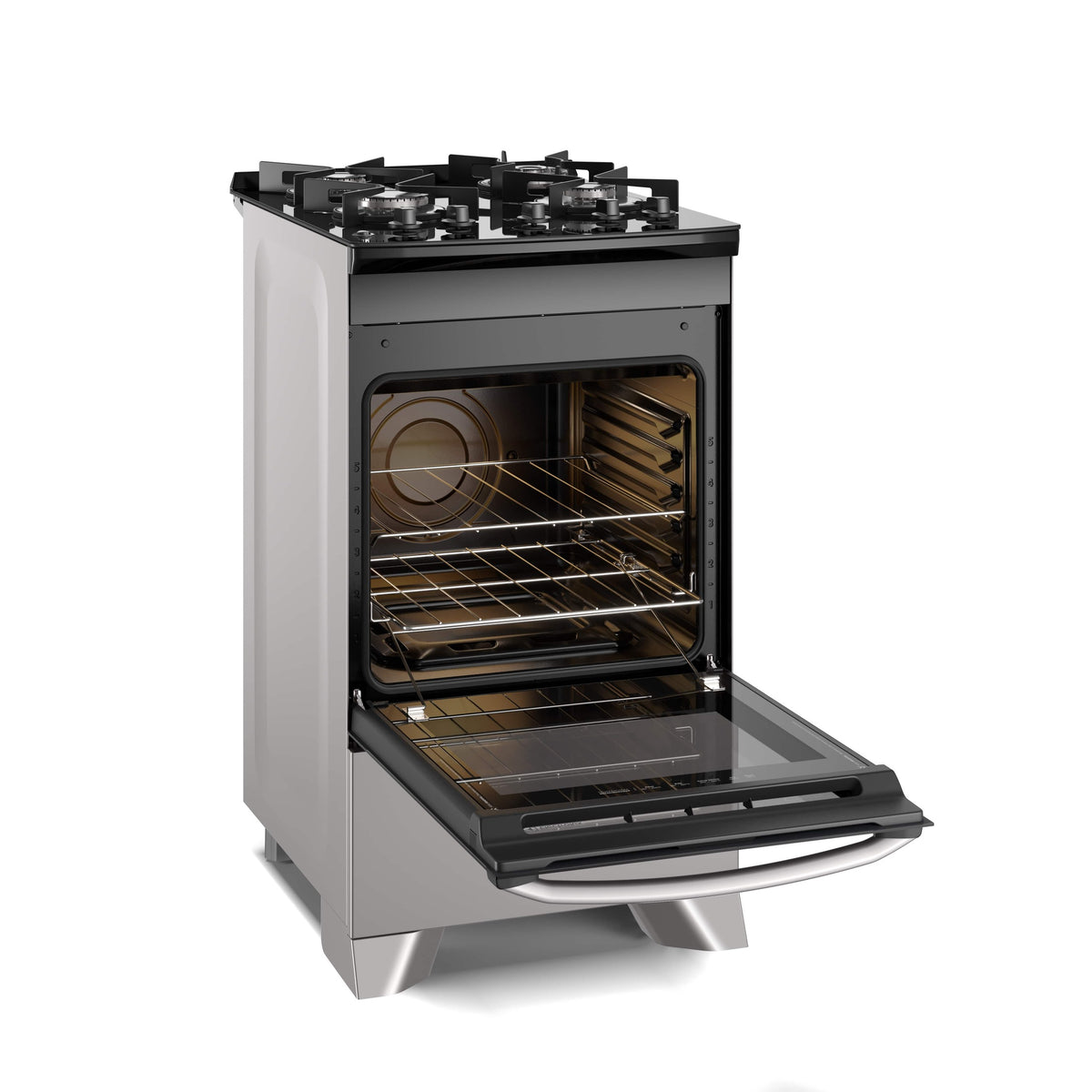Fogão 4 Bocas Electrolux Efficient FE4GS com PerfectCook e Mesa de Vidro Prata Bivolt
