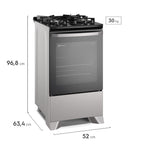 Fogão 4 Bocas Electrolux Efficient FE4GS com PerfectCook e Mesa de Vidro Prata Bivolt