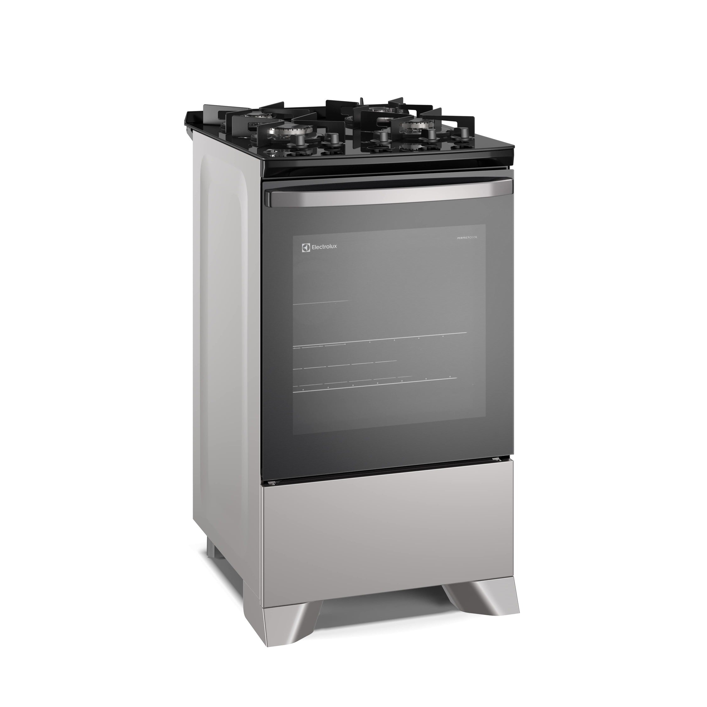 Fogão 4 Bocas Electrolux Efficient FE4GS com PerfectCook e Mesa de Vidro Prata Bivolt
