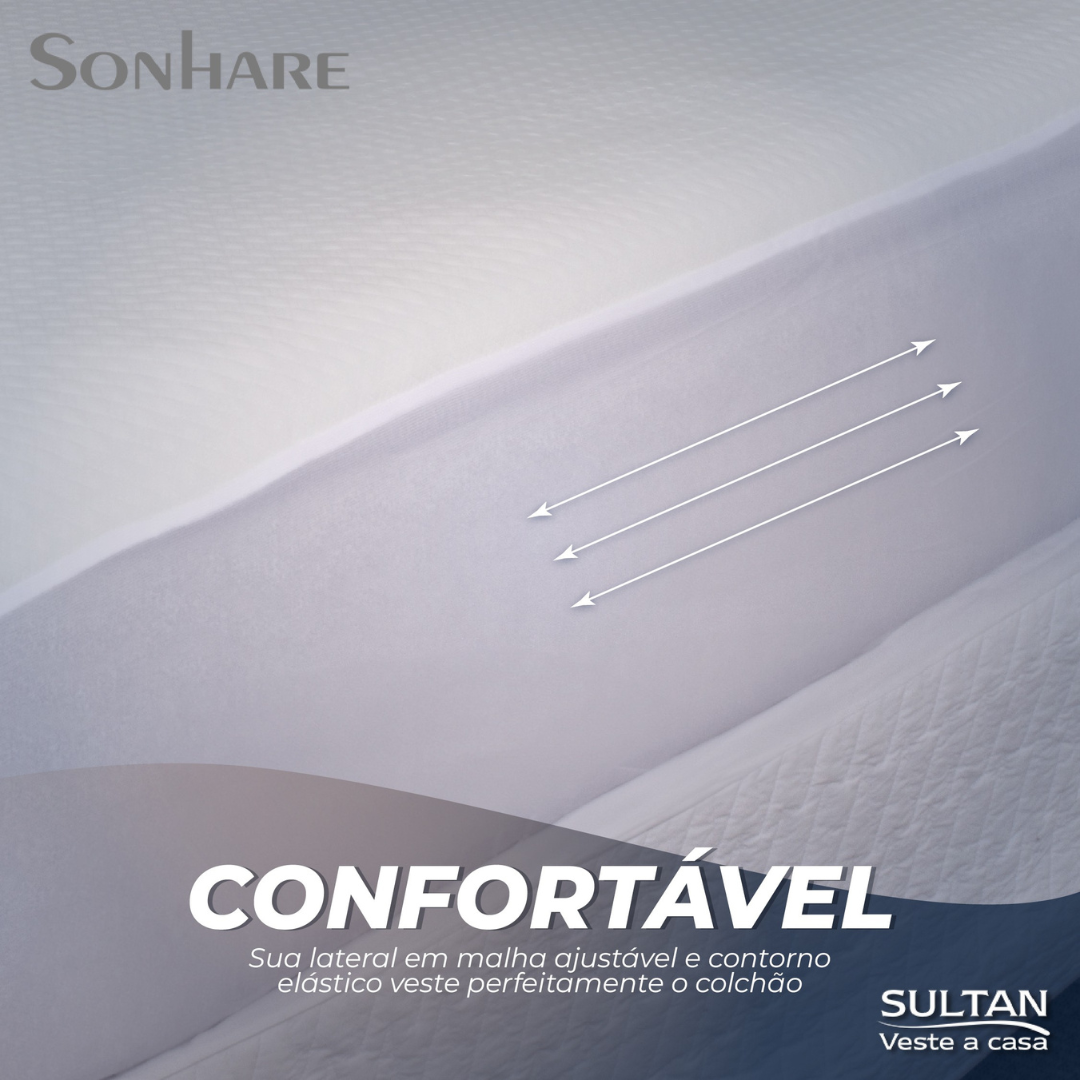 Protetor de Colchão King Jacquard Naturalle Impermeável 193x203cm Branco