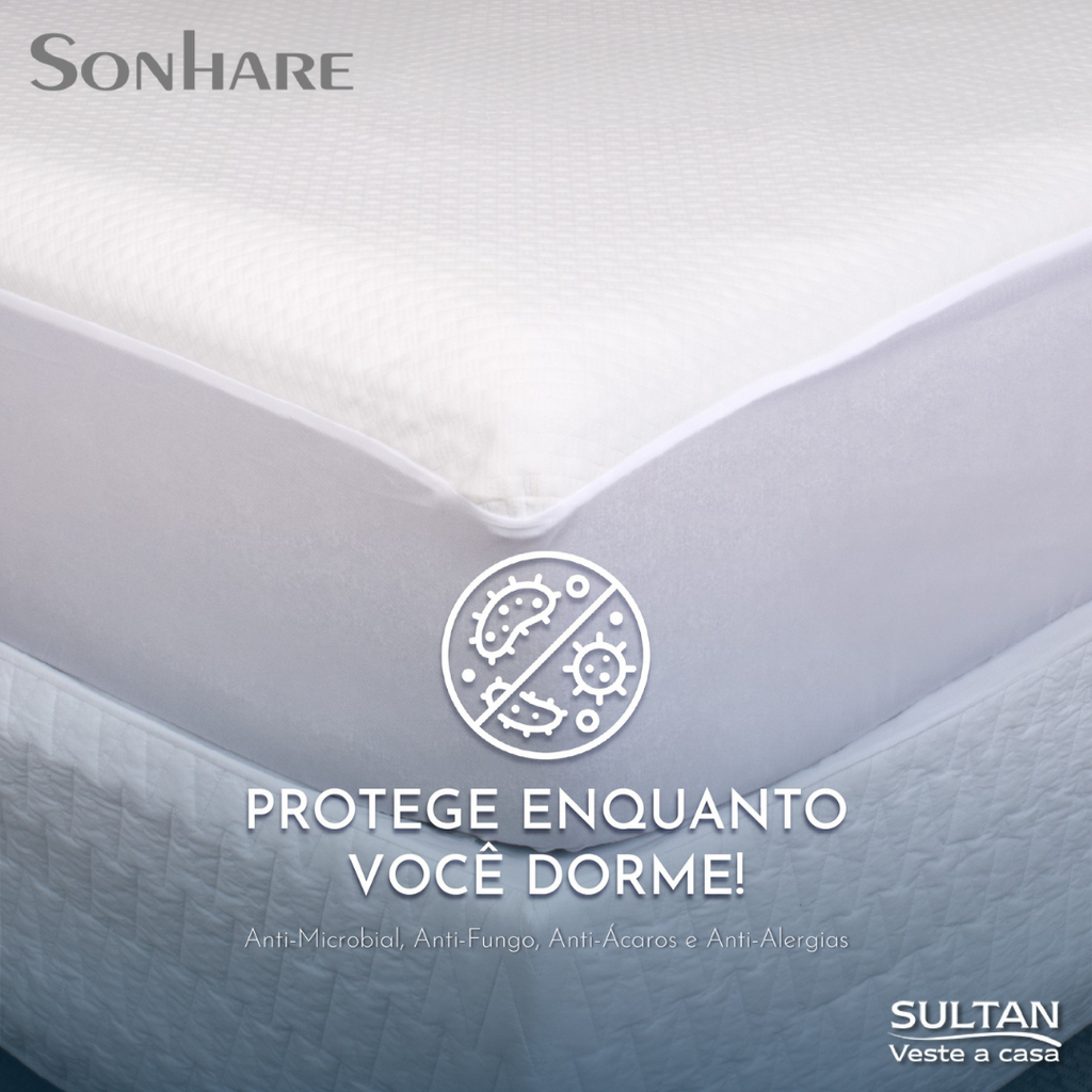 Protetor de Colchão King Jacquard Naturalle Impermeável 193x203cm Branco