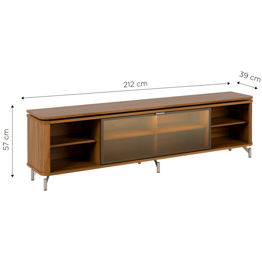 Rack Lincoln Float Província 212cm 1 Porta Canela