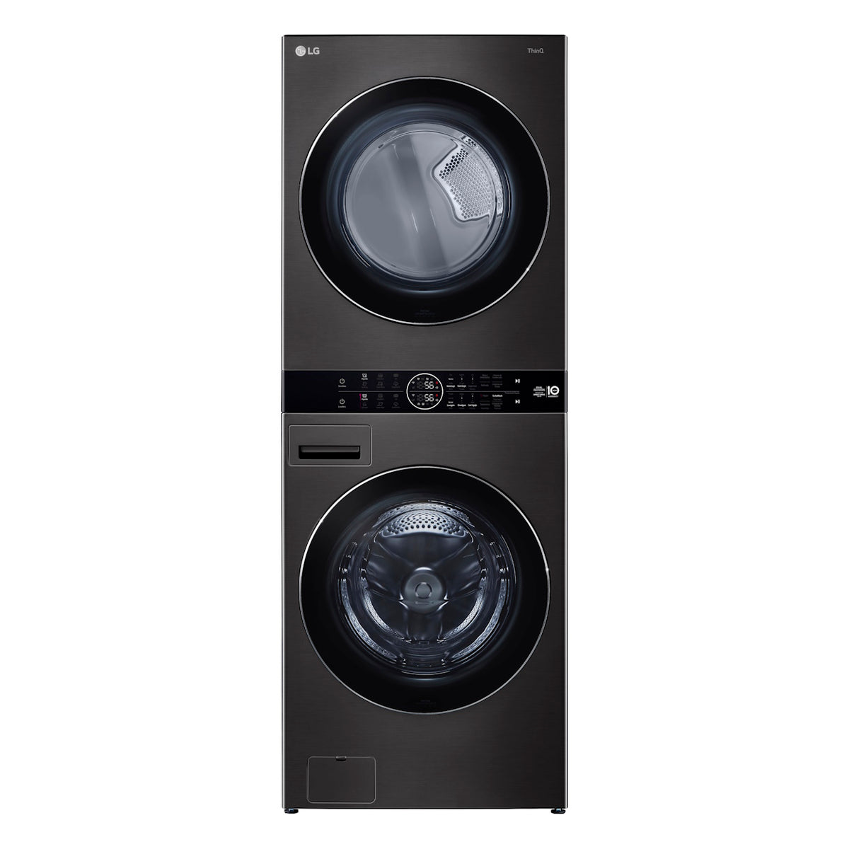 Lavadora e Secadora 17kg LG Torre WashTower AI DD Smart Black Inox 220V