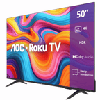 Smart TV DLED 50" 4K AOC 50U7066 Roku TV Wi-Fi Bivolt