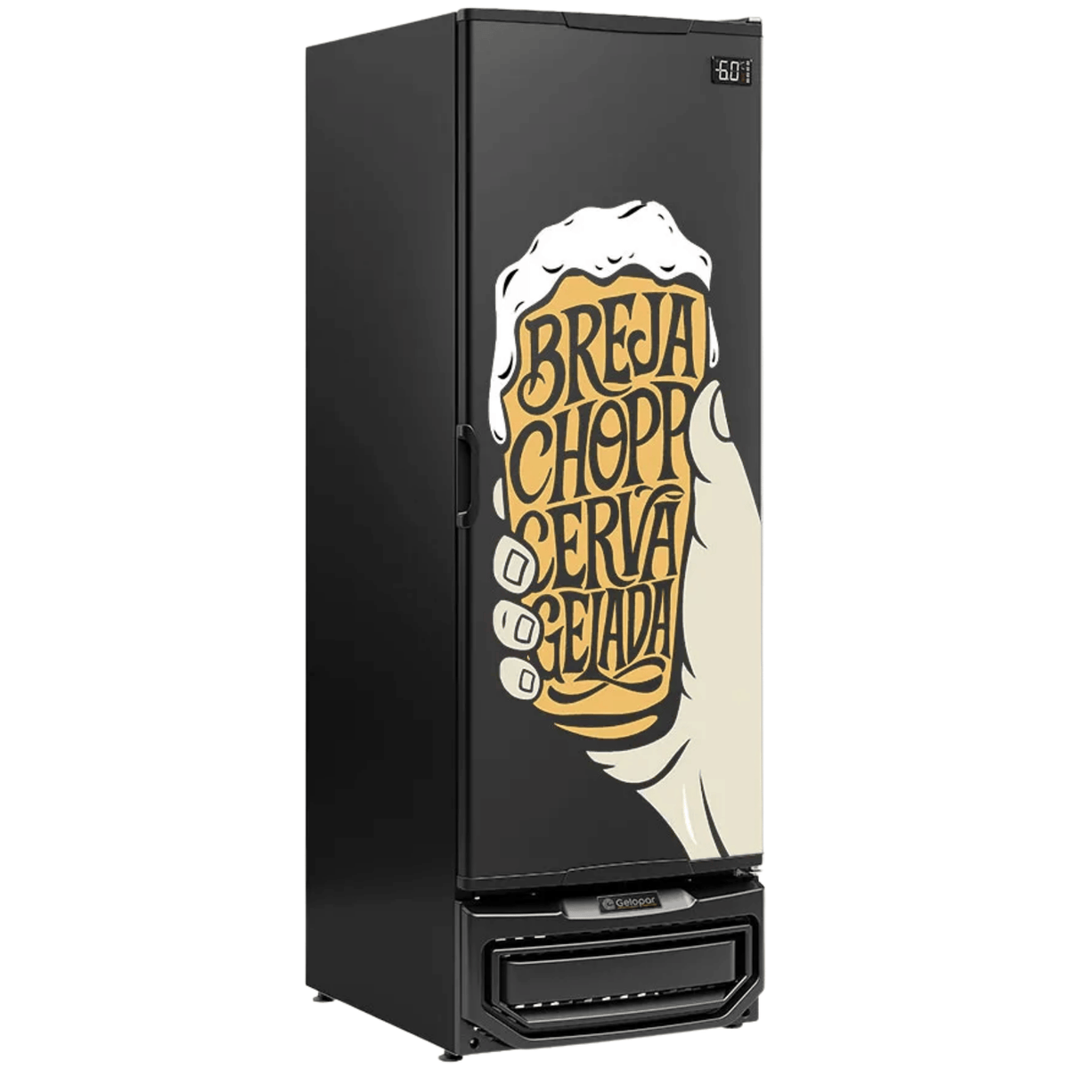 Cervejeira Gelopar 570L GCB-57 Porta Adesivada Breja Preto 220V