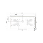 Pia de Apoio New Raggi Tramontina 120cm em Aço Inox
