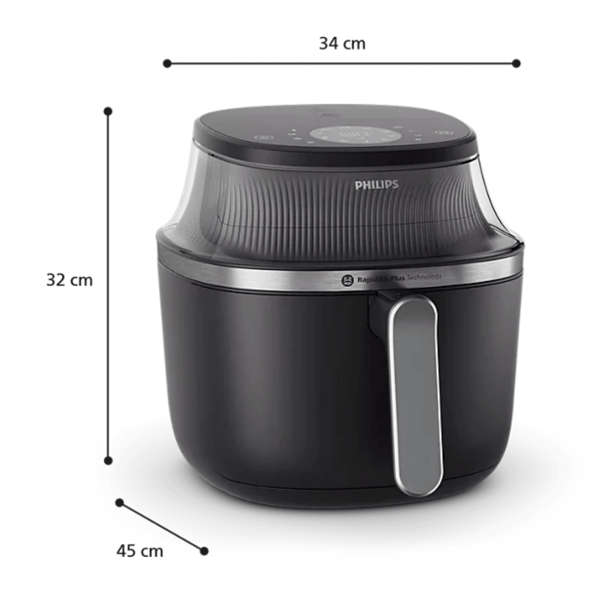 Fritadeira Elétrica Sem Óleo AirFryer 7,2L Philips Walita Série 3000 Preto 220V