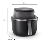 Fritadeira Elétrica Sem Óleo AirFryer 7,2L Philips Walita Série 3000 Preto 220V