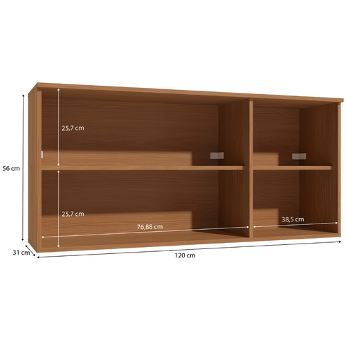Armário Aéreo de Cozinha Linna Kappesberg 3 Portas 120cm Canela