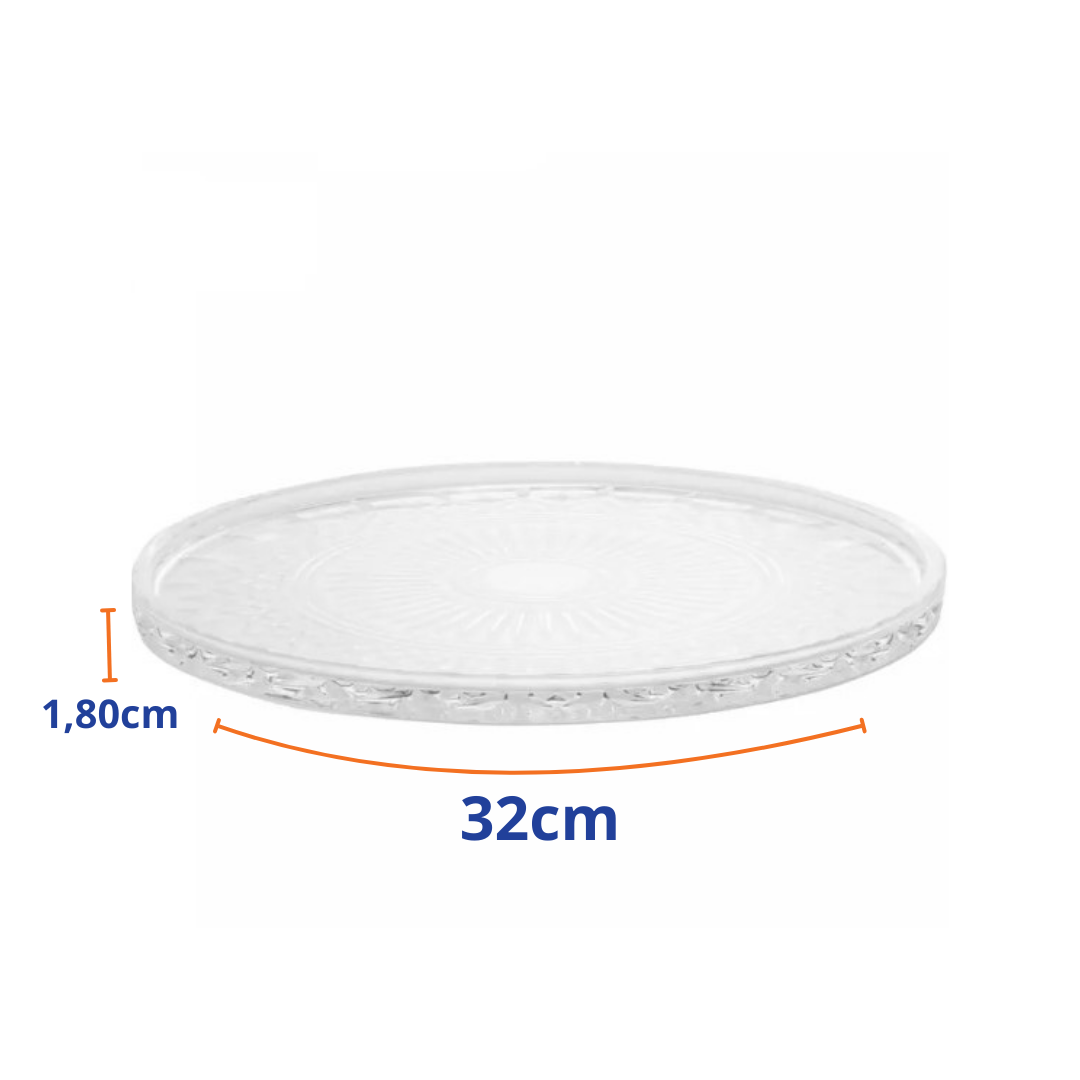 Prato para Servir Rojemac Lys em Cristal 32cm