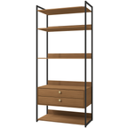 Armário Industrial Closet LI049 Kappesberg 89cm 5 Prateleiras 2 Gavetas Canela e Preto Fosco