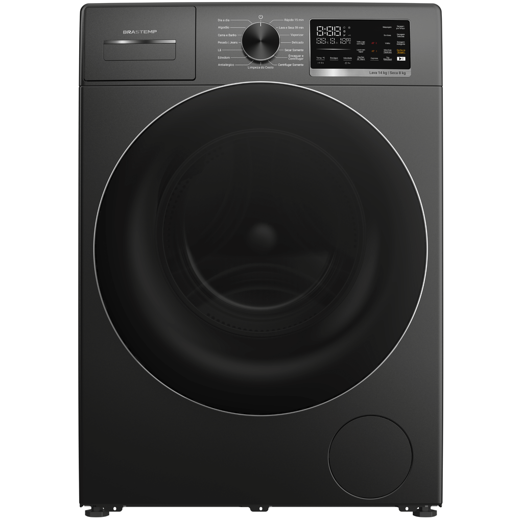Lava e Seca Brastemp 14kg B= Smart BNO14AS Inverter Titanium 220V