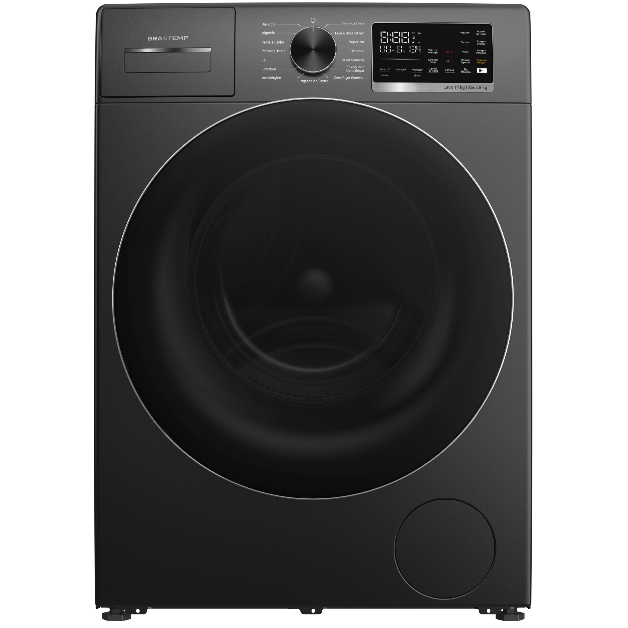Lava e Seca Brastemp 14kg B= Smart BNO14AS Inverter Titanium 220V