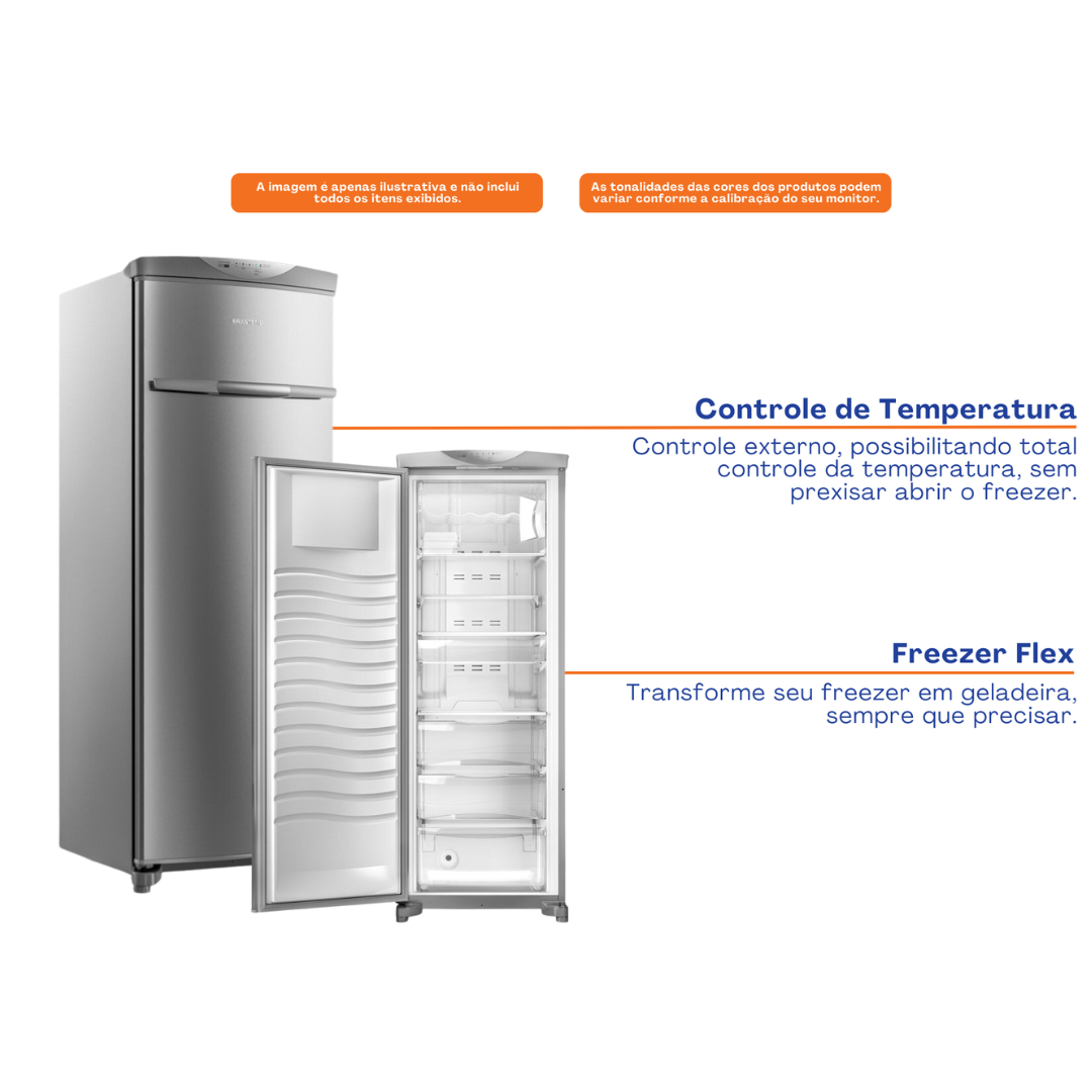 Freezer Vertical Flex Brastemp 228L BVR28N Frost Free A++ Evox 220V