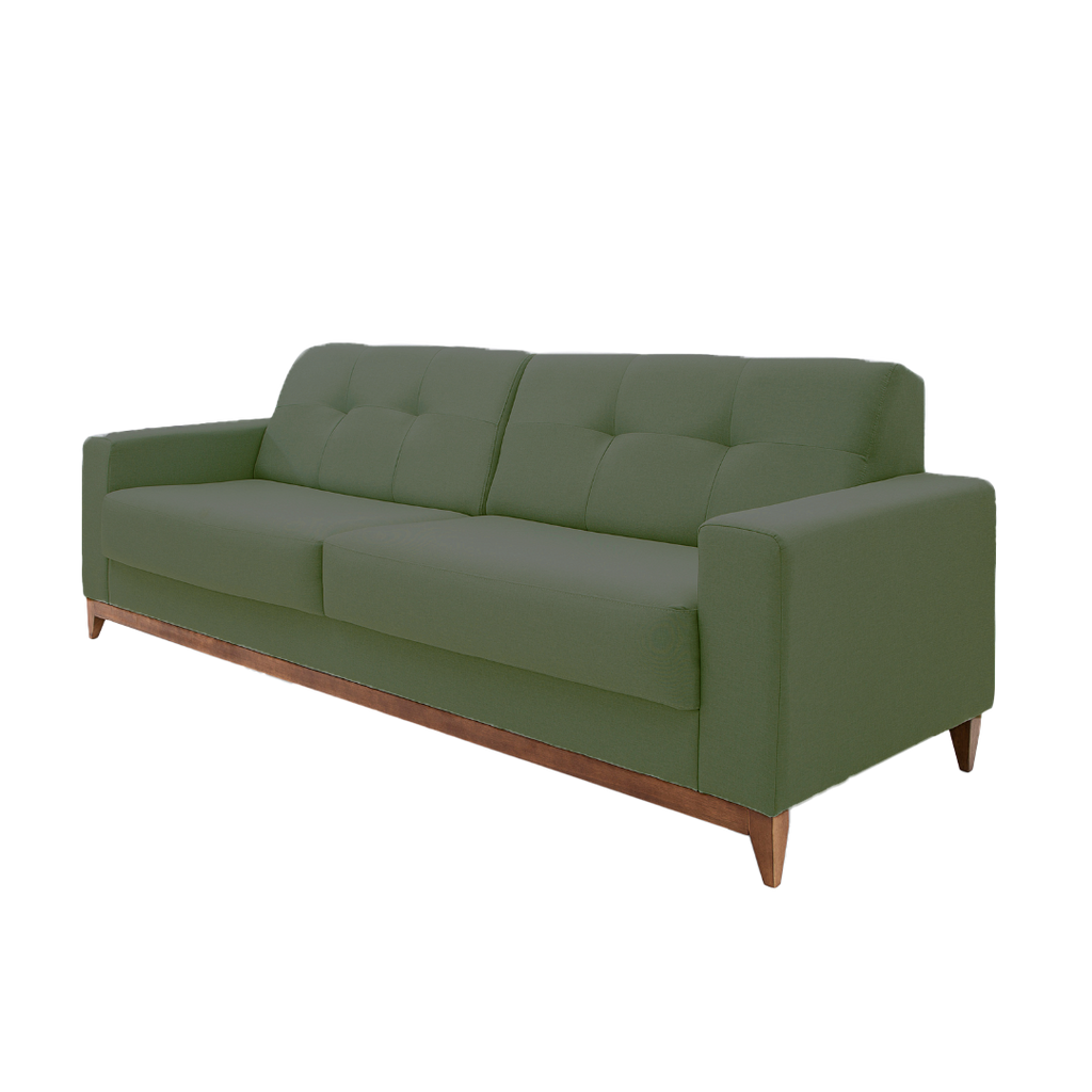 Sofá Living MH4219 240cm Herval 2 Assentos Base Madeira Verde