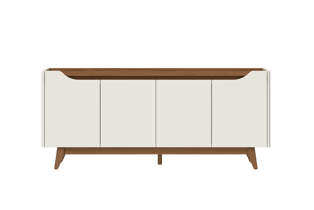 Balcão Buffet Pulse Província 180cm 4 Portas Off White e Canella
