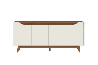 Balcão Buffet Pulse Província 180cm 4 Portas Off White e Canella