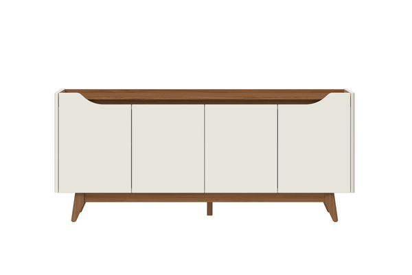 Balcão Buffet Pulse Província 180cm 4 Portas Off White e Canella