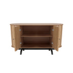 Balcão Buffet Curvo 2 Portas 100% MDF 130cm TB289 Dalla Costa Freijó/Preto Fosco