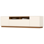Rack Domus Henn 220cm 3 Portas Off White e Cinamomo