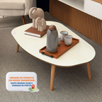 Mesa de Centro Orgânica Dalla Costa 120cm TB625 Off White e Freijó