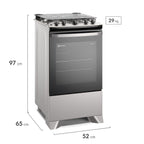 Fogão 4 Bocas Electrolux Efficient FE4IS com Mesa Inox, PerfectCook e VaporBake Prata Bivolt