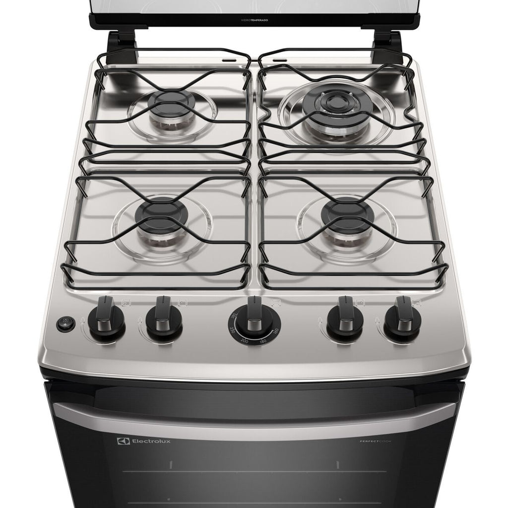 Fogão 4 Bocas Electrolux Efficient FE4IS com Mesa Inox, PerfectCook e VaporBake Prata Bivolt