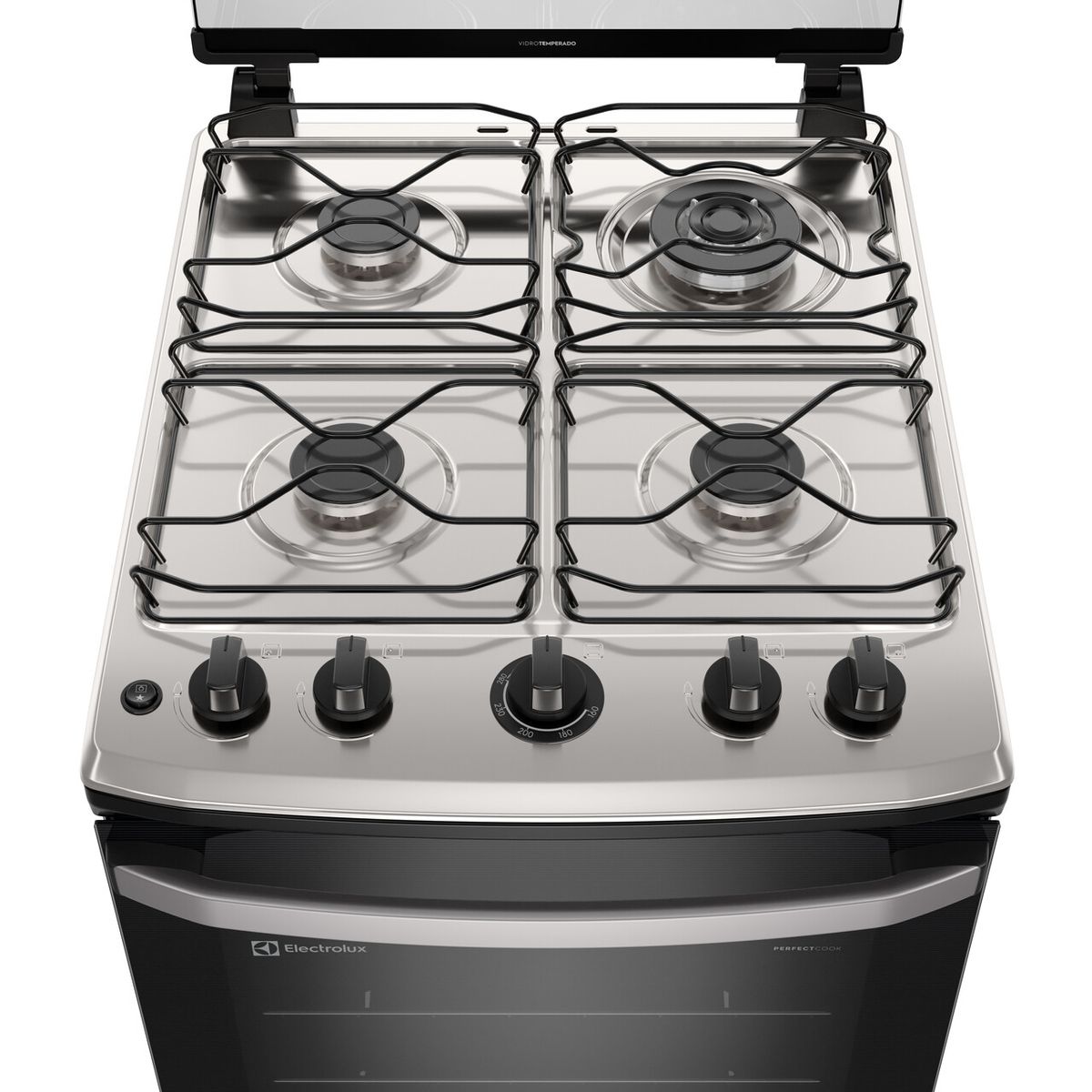 Fogão 4 Bocas Electrolux Efficient FE4IS com Mesa Inox, PerfectCook e VaporBake Prata Bivolt
