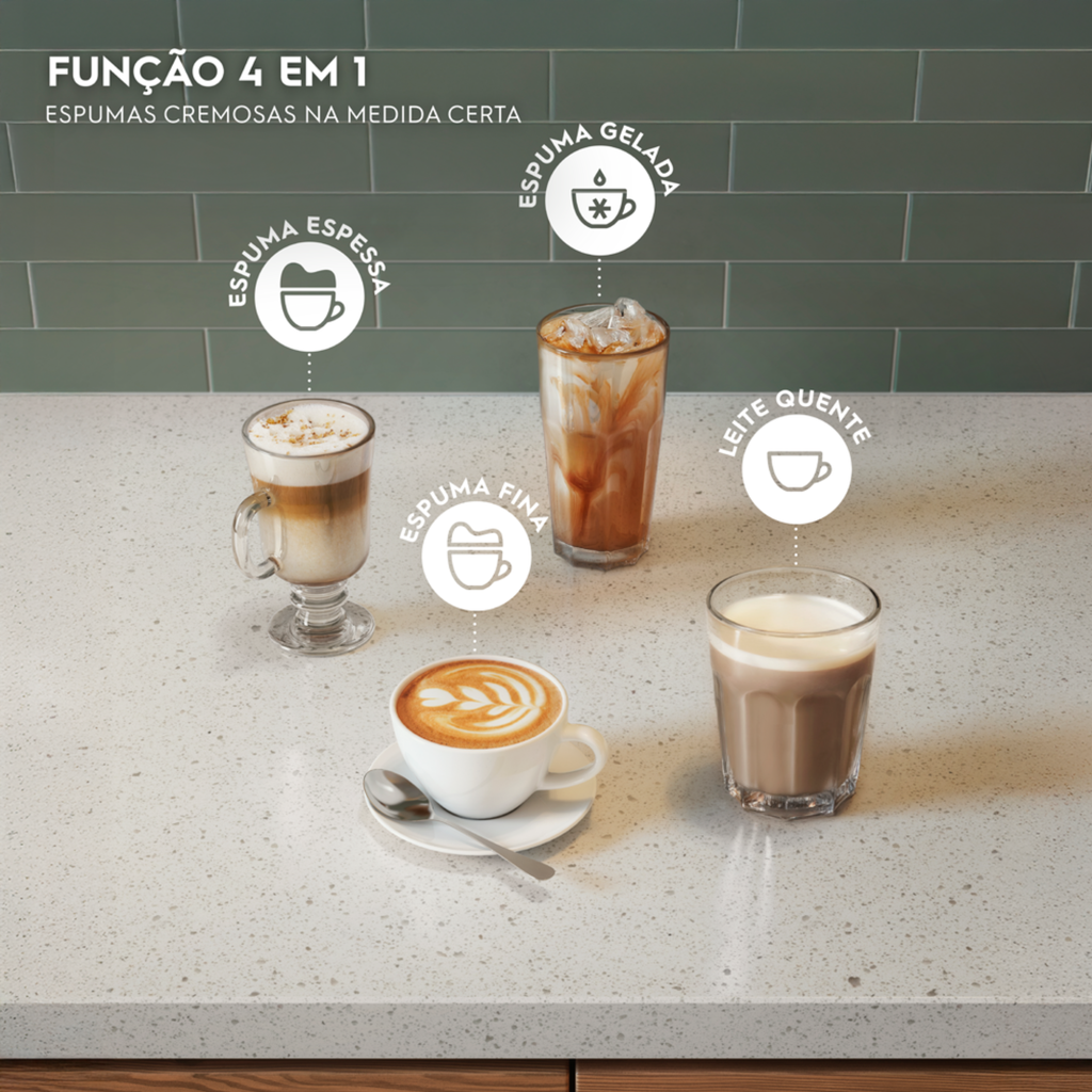 Espumador de Leite 300ml Electrolux EMF10 Soft Crema Experience Inox 220V