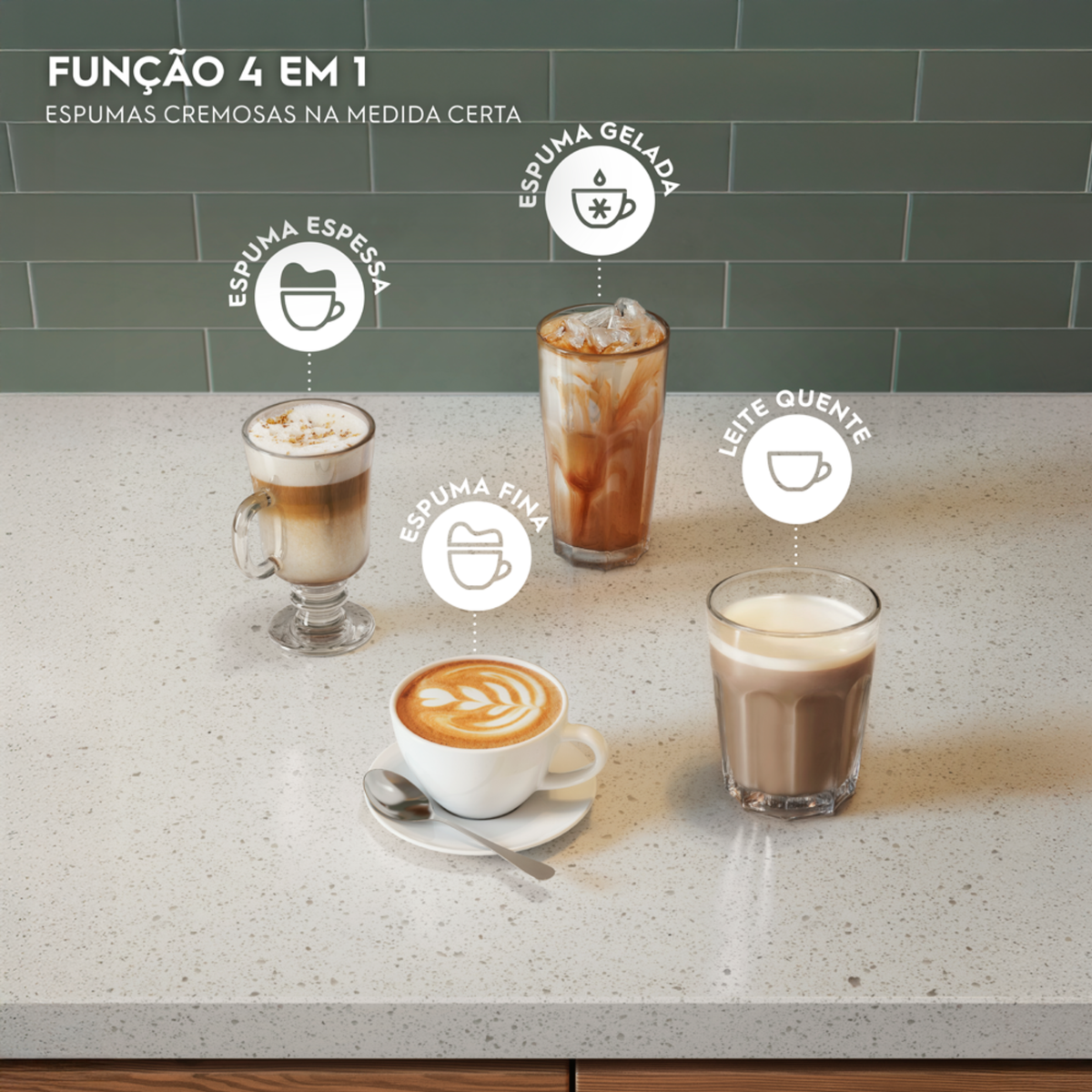 Espumador de Leite 300ml Electrolux EMF10 Soft Crema Experience Inox 220V