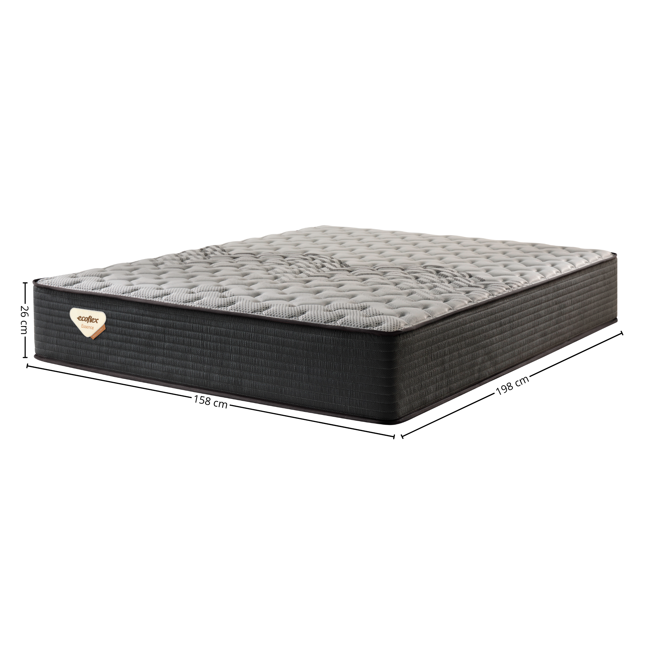 Colchão Relax Comfort Queen Ecoflex Molas Ensacadas Wide 158x198x30 Grafite