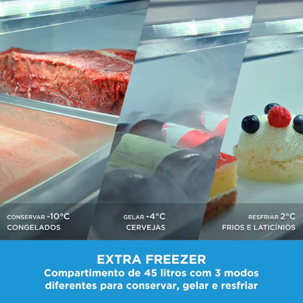 Refrigerador Midea 491L Duplex Inverter Inox Bivolt