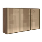 Armário Aéreo Nicioli Kali 120x68cm 100% MDF 3 Portas Vidro Reflecta Carvalho Tok