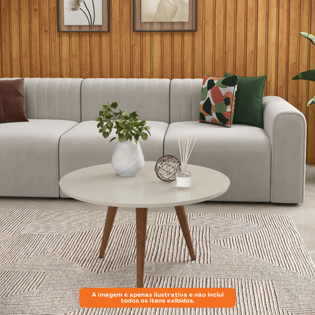 Mesa de Centro Slim Patrimar Redonda Off White