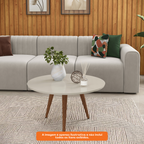 Mesa de Centro Slim Patrimar Redonda Off White