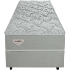 Conjunto Cama Box Luno Solteiro Ecoflex 88X188x61 Molas Ensacadas Prata