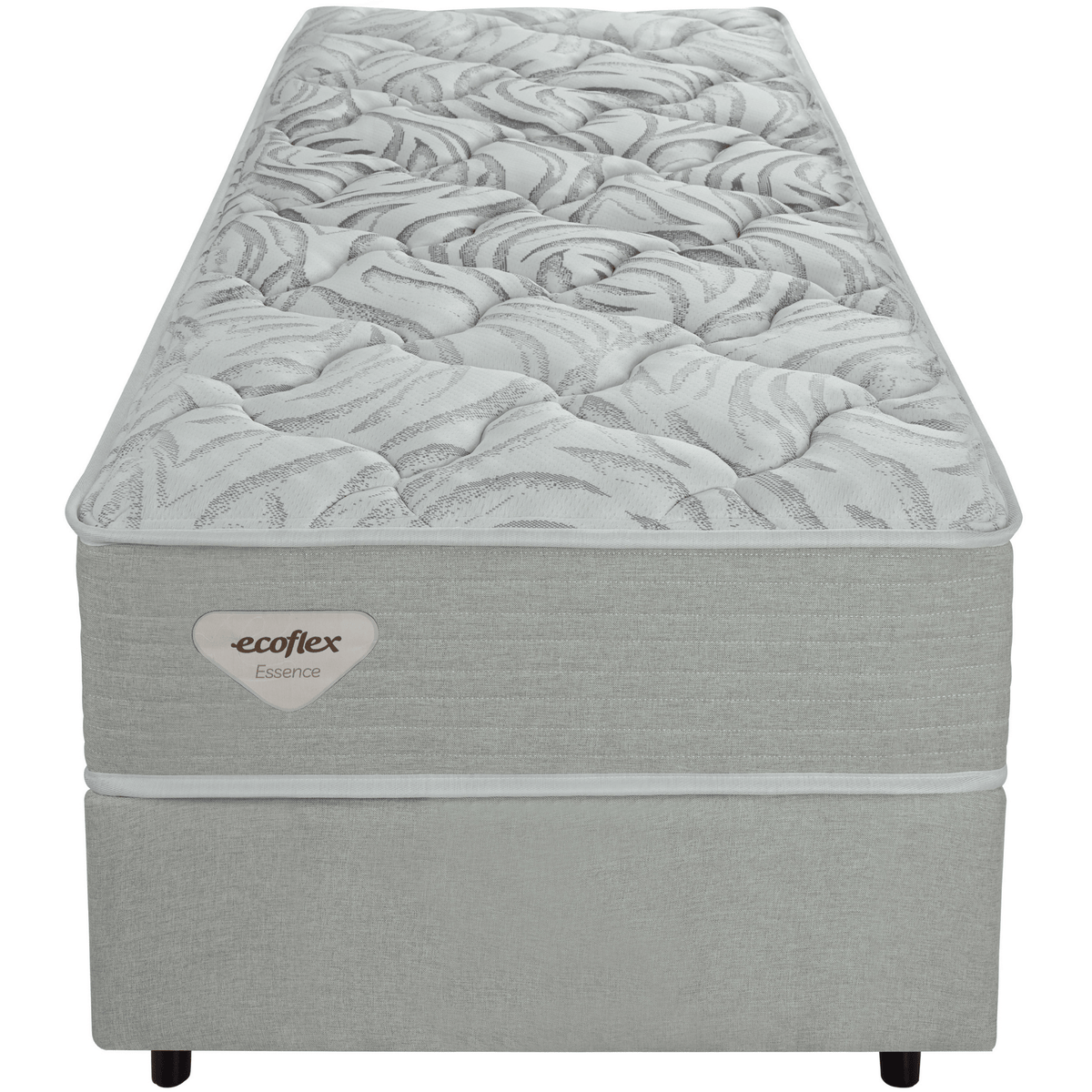Conjunto Cama Box Luno Solteiro Ecoflex 88X188x61 Molas Ensacadas Prata
