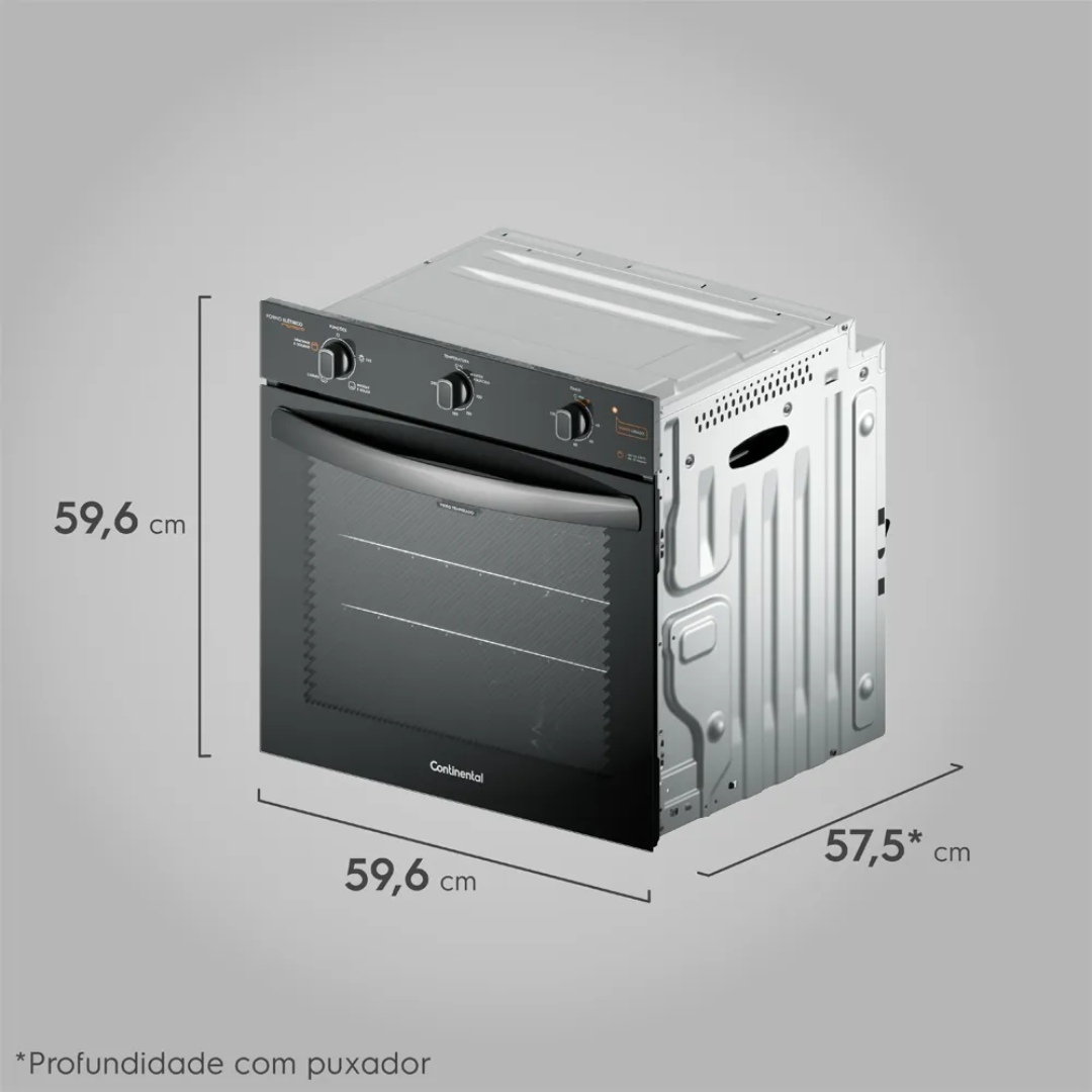 Kit Continental de Embutir Forno Elétrico 80L + Micro-ondas 27L Preto 220V