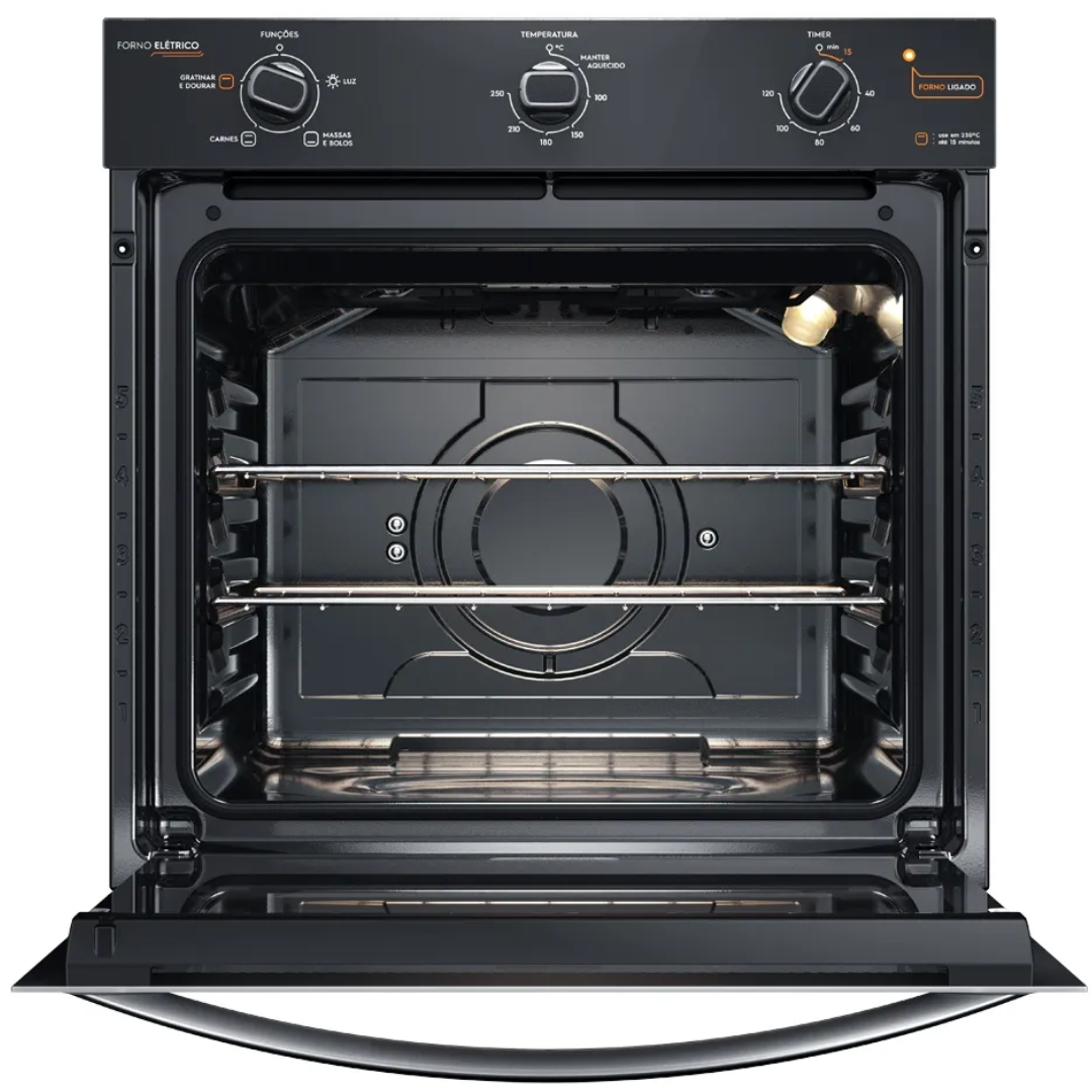 Kit Continental de Embutir Forno Elétrico 80L + Micro-ondas 27L Preto 220V