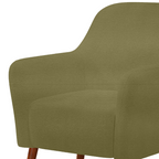 Poltrona La Paz 78cm Konfort Pés Palito Castanho Veludo Verde Oliva