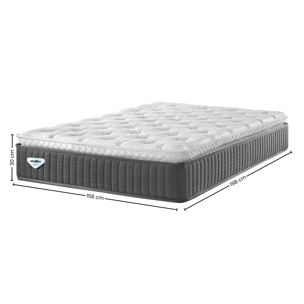 Colchão Comfy Queen Ecoflex Molas Ensacadas Wide 158x198x30cm Grafite