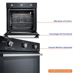 Forno de Embutir Elétrico Electrolux 80L OE8EL Efficient com PerfectCook Preto 220V