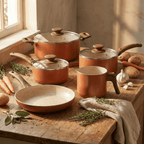 Jogo de Panelas Ceramic Life Brinox Antiaderente Primea Cappuccino
